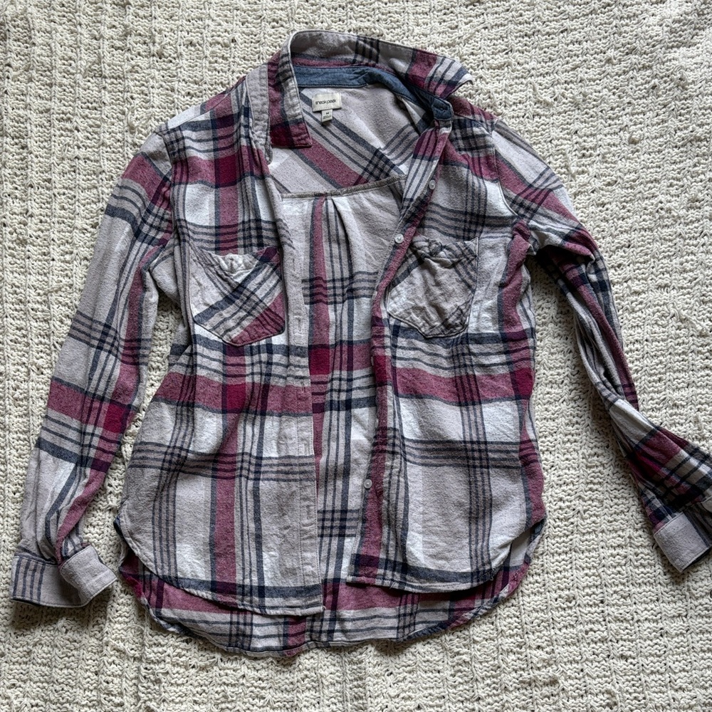 Plaid Shirt - Pink and Gray